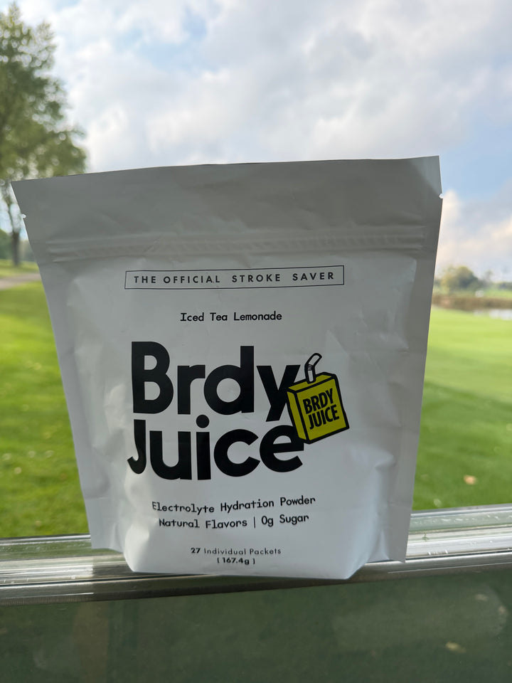 Brdy Juice bag with push cart on the course