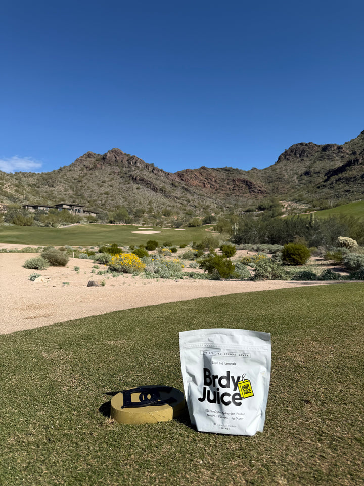 Brdy Juice bag on a desert golf course