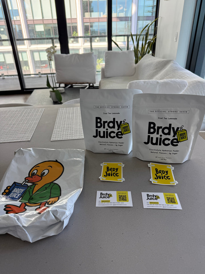Brdy Juice bags and merch at home